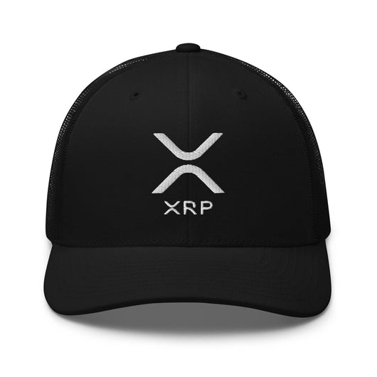 XRP Ripple Embroidered Mesh Trucker Hat - Black