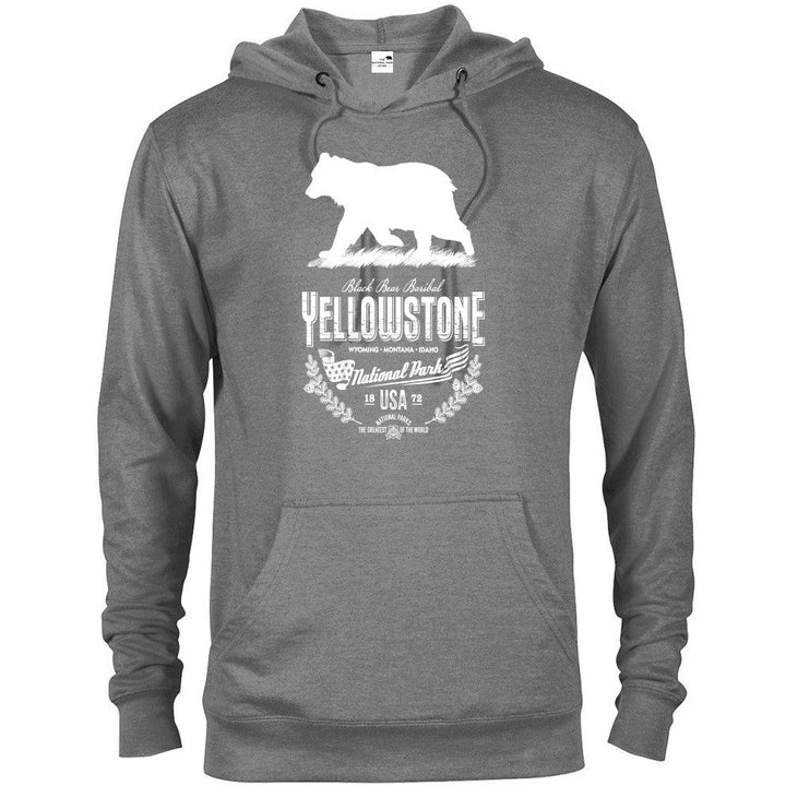 Yellowstone National Park Bear Hoodie - Graphite Heather / S - hoodie