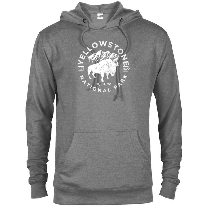 Yellowstone National Park Bison Hoodie - S / Graphite Heather - hoodie