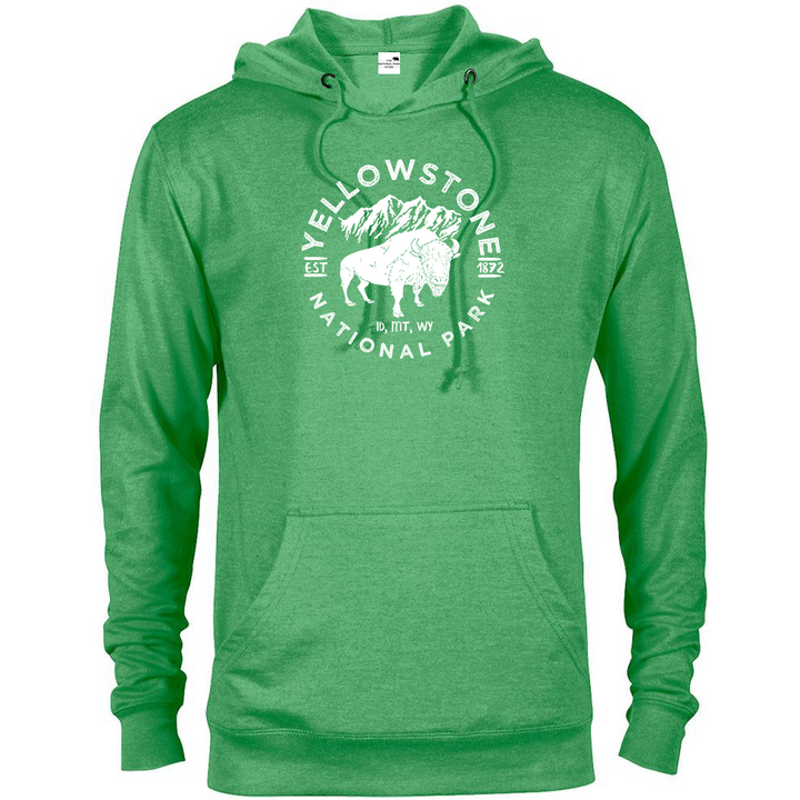 Yellowstone National Park Bison Hoodie - S / Kelly Heather - hoodie