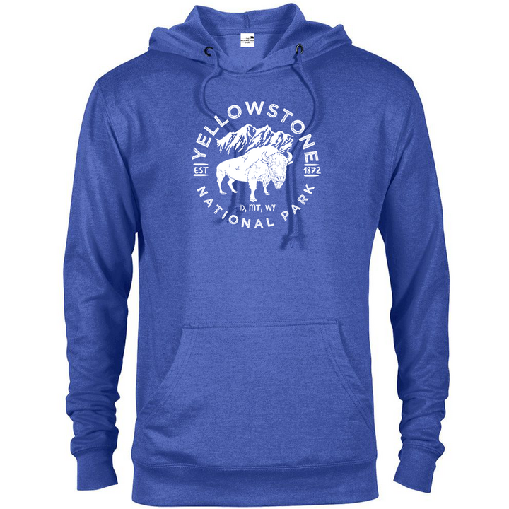 Yellowstone National Park Bison Hoodie - S / Royal Heather - hoodie