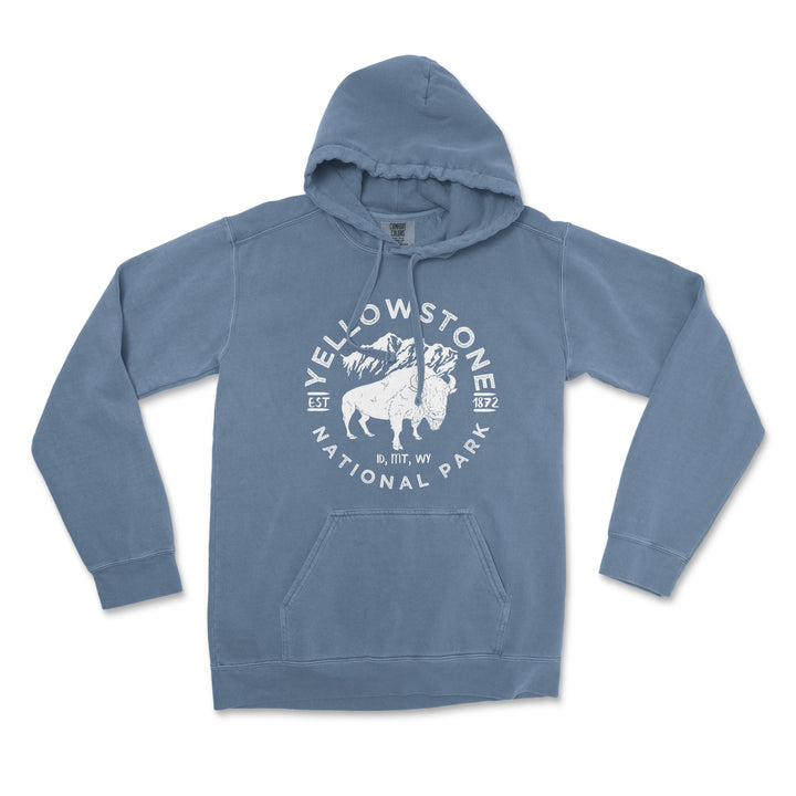 Yellowstone National Park Comfort Colors Hoodie - S / Blue Jean - hoodie