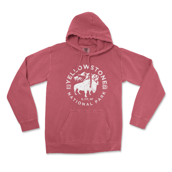 Yellowstone National Park Comfort Colors Hoodie - S / Crimson - hoodie