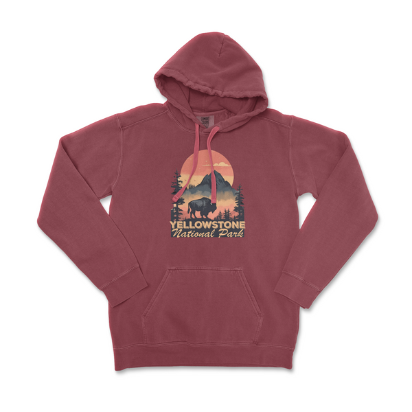 Yellowstone National Park Comfort Colors Hoodie - S / Crimson - hoodie