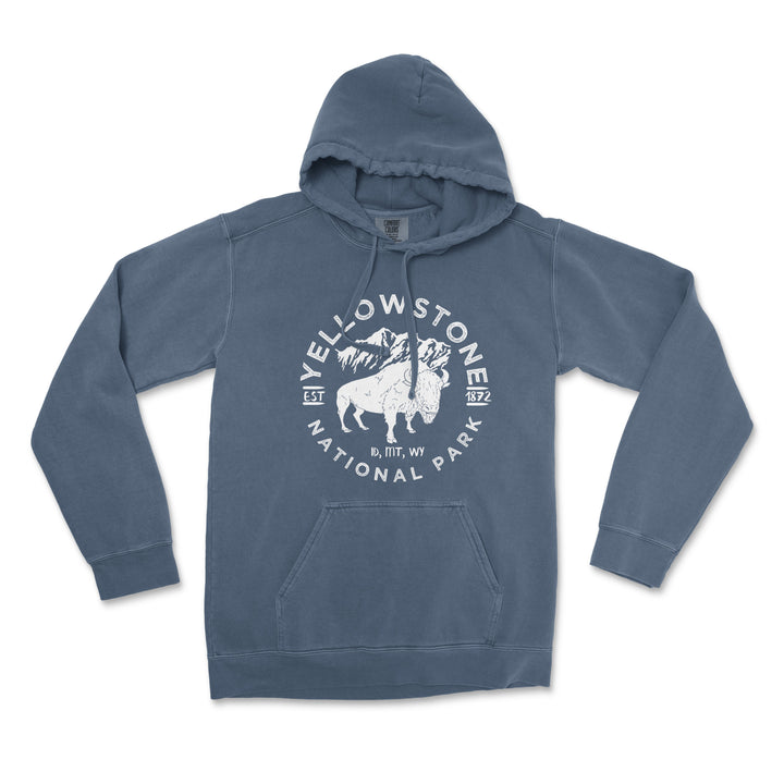 Yellowstone National Park Comfort Colors Hoodie - S / Denim - hoodie