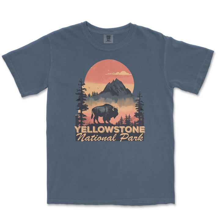 Yellowstone National Park Comfort Colors T Shirt - S / Blue Jean - tshirt