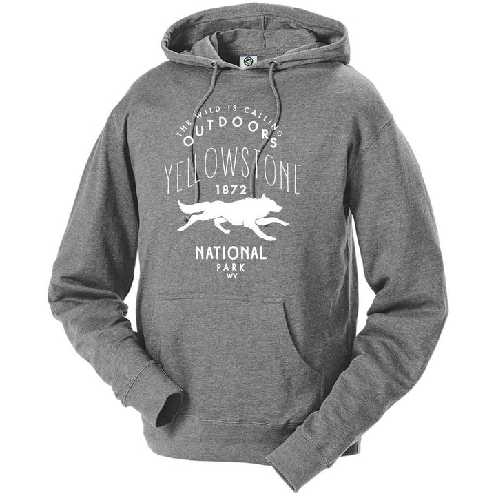 Yellowstone National Park Wolf Hoodie - S / Graphite Heather - hoodie