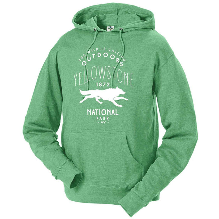 Yellowstone National Park Wolf Hoodie - S / Kelly Heather - hoodie