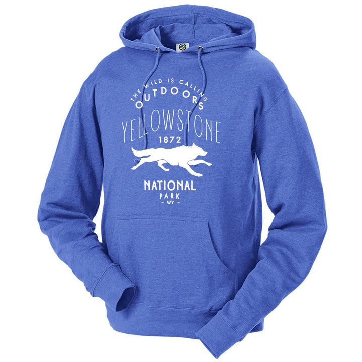 Yellowstone National Park Wolf Hoodie - S / Royal Heather - hoodie