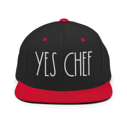Yes Chef Bill Brim Snapback Hat - Black/ Red