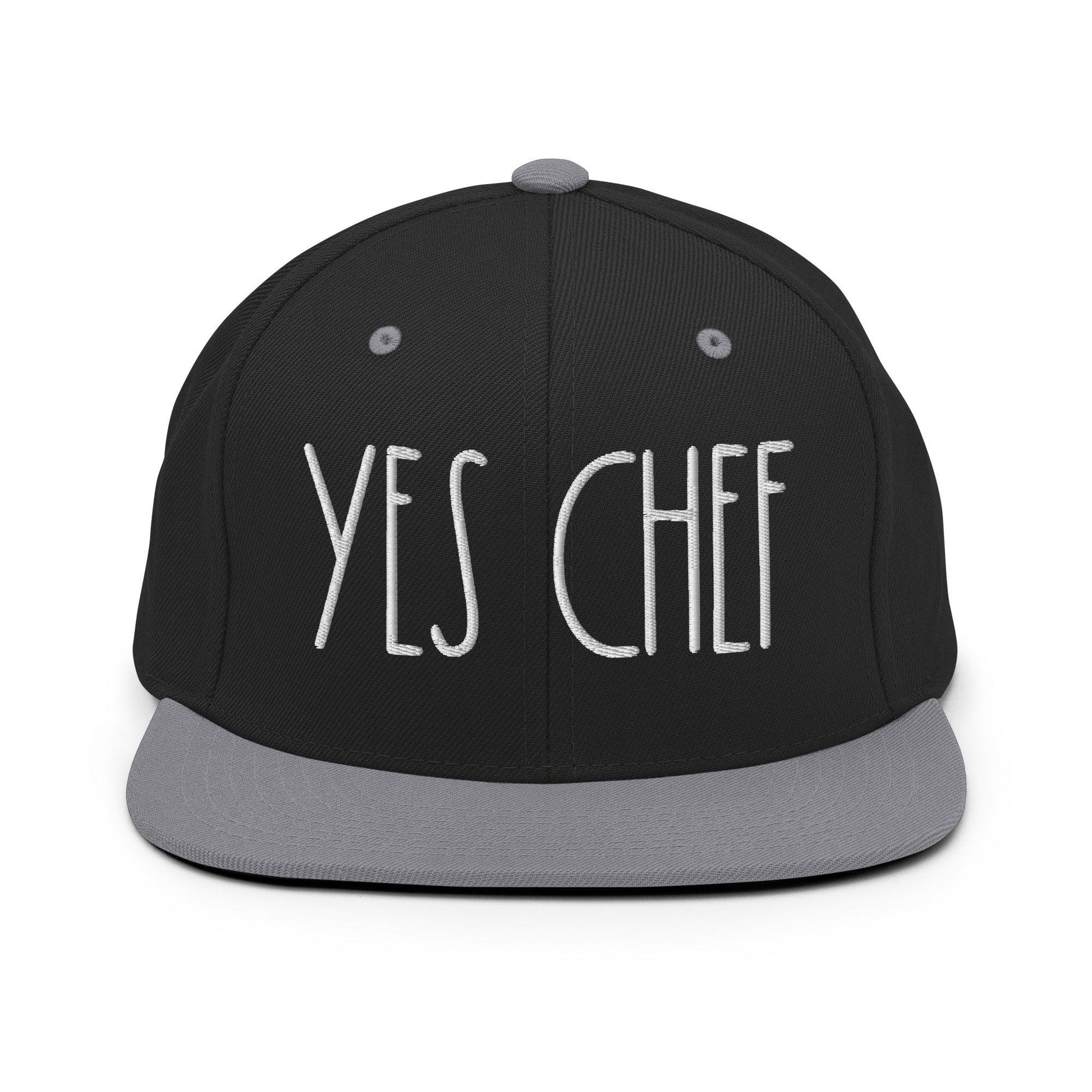 Yes Chef Bill Brim Snapback Hat - Black/ Silver