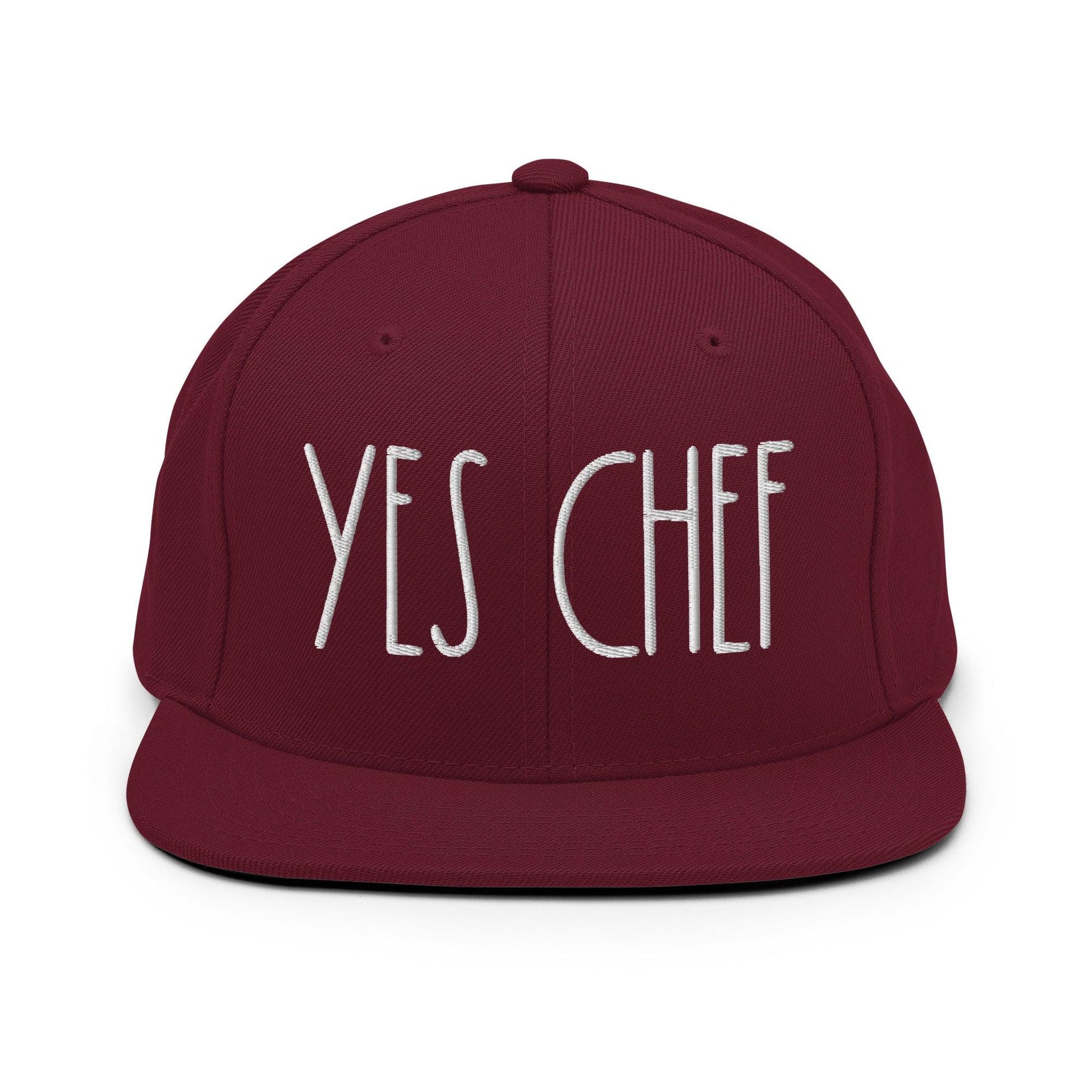Yes Chef Bill Brim Snapback Hat - Maroon