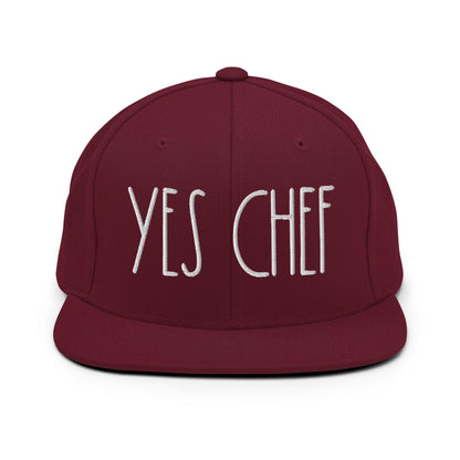 Yes Chef Bill Brim Snapback Hat - Maroon