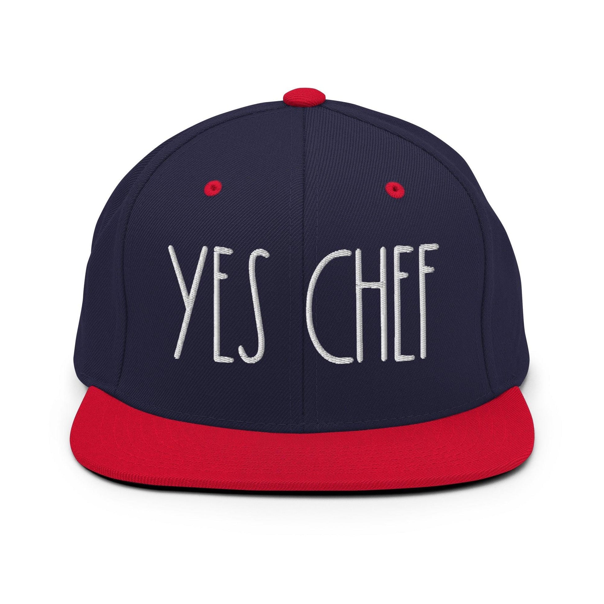 Yes Chef Bill Brim Snapback Hat - Navy/ Red