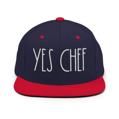 Yes Chef Bill Brim Snapback Hat - Navy/ Red