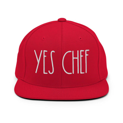 Yes Chef Bill Brim Snapback Hat - Red