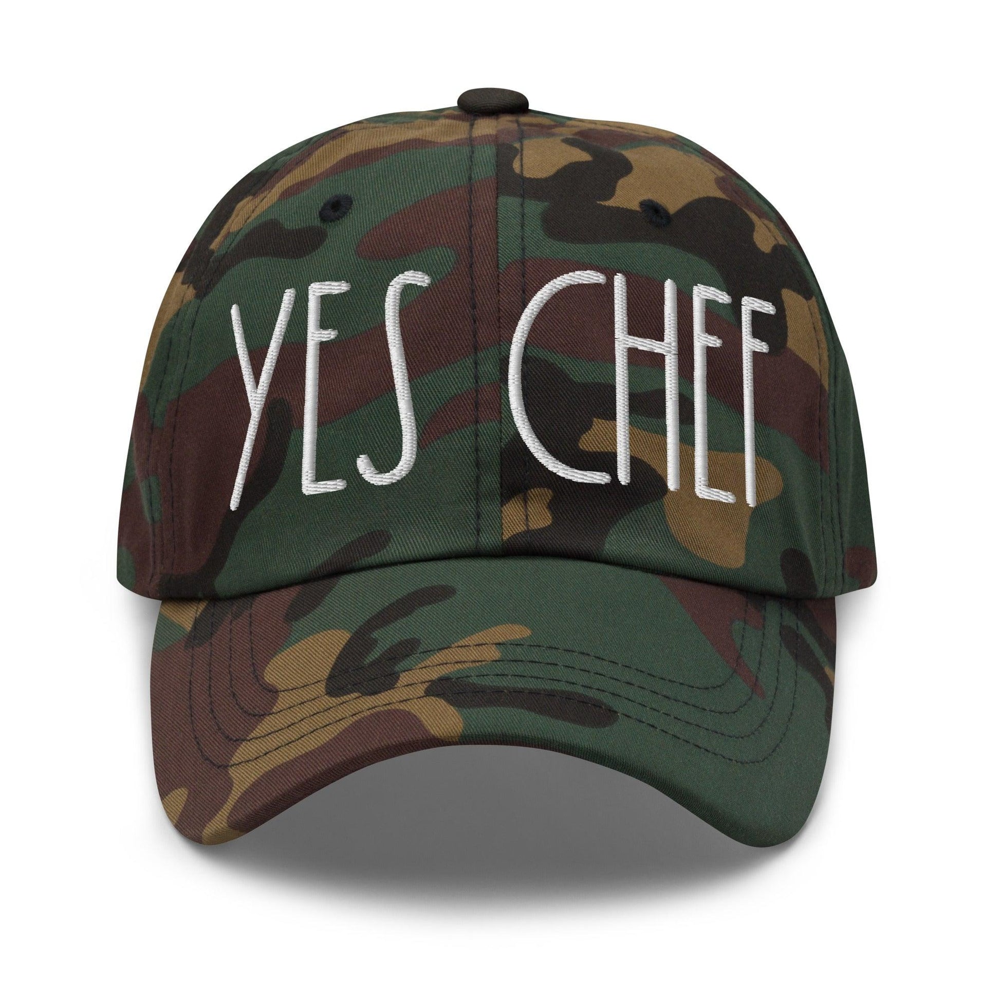 Yes Chef Dad Hat - Green Camo