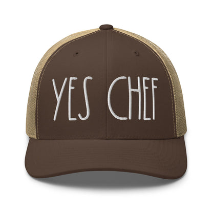 Yes Chef Retro Trucker Hat - Brown/ Khaki