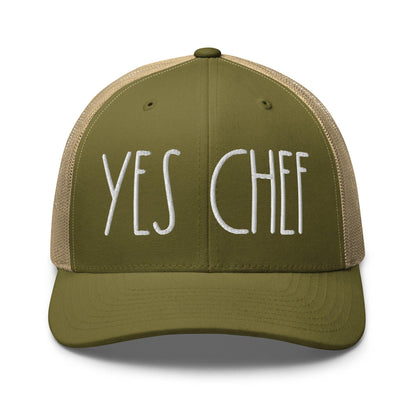 Yes Chef Retro Trucker Hat - Moss/ Khaki