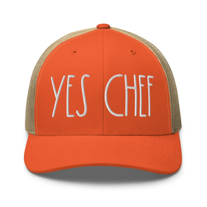 Yes Chef Retro Trucker Hat - Rustic Orange/ Khaki