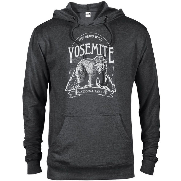 Yosemite Keep Bears Wild National Park Hoodie - Charcoal Heather / S - hoodie