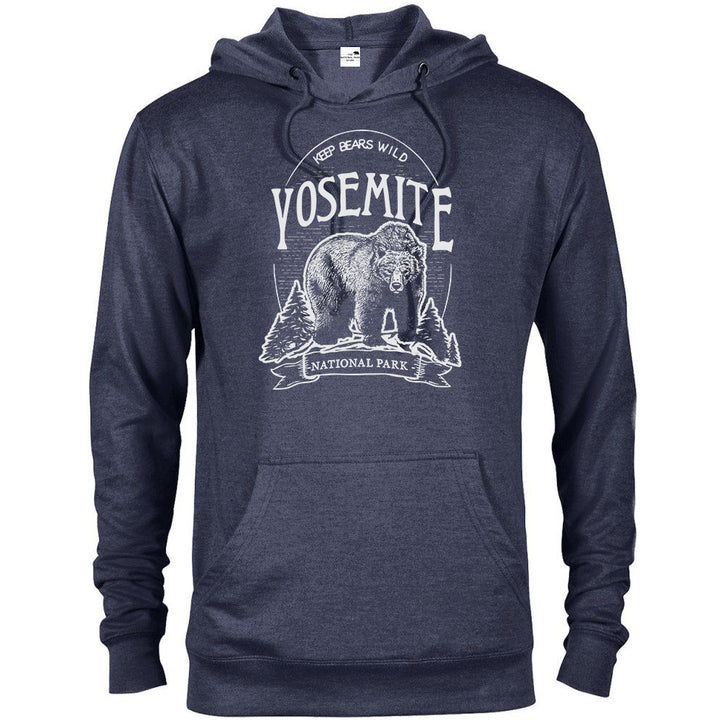 Yosemite Keep Bears Wild National Park Hoodie - Denim Heather / S - hoodie