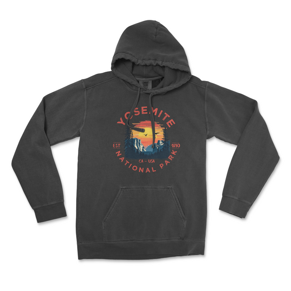 Yosemite National Park Comfort Colors Hoodie - S / Pepper - hoodie