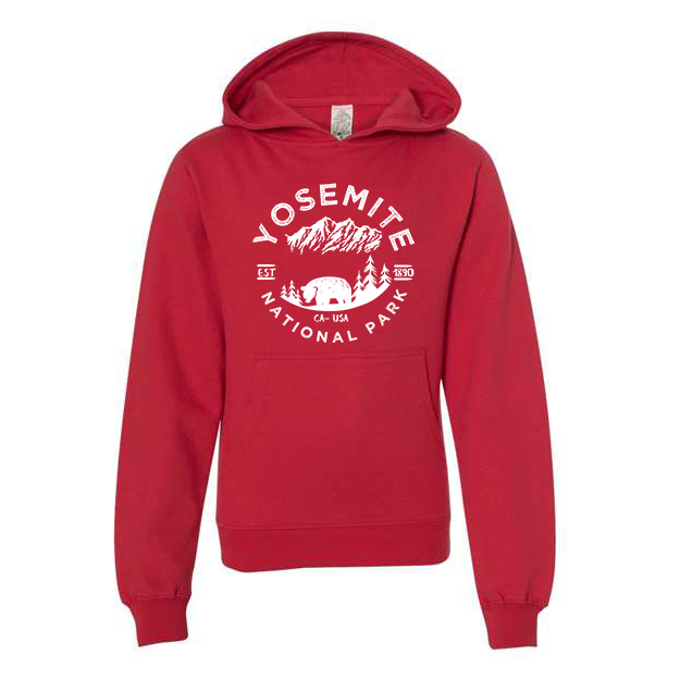 Yosemite National Park Youth Hoodie Sweatshirt - S / Red - hoodie