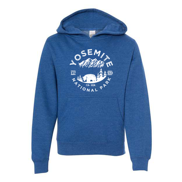 Yosemite National Park Youth Hoodie Sweatshirt - S / Royal Heather - hoodie