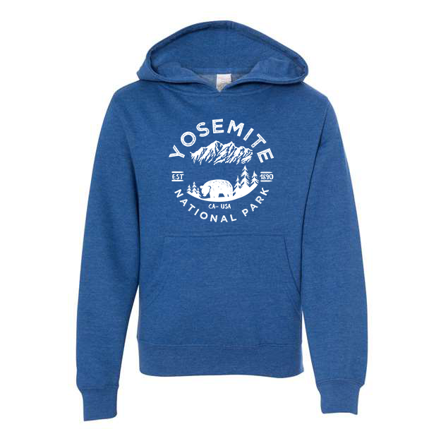 Yosemite National Park Youth Hoodie Sweatshirt - S / Royal Heather - hoodie