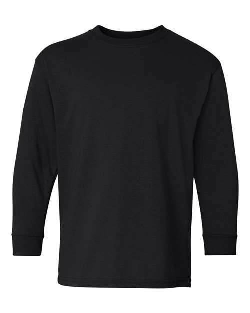 Youth heavy cotton long sleeves: unleash your custom apparel potential! Yls - Black / XS