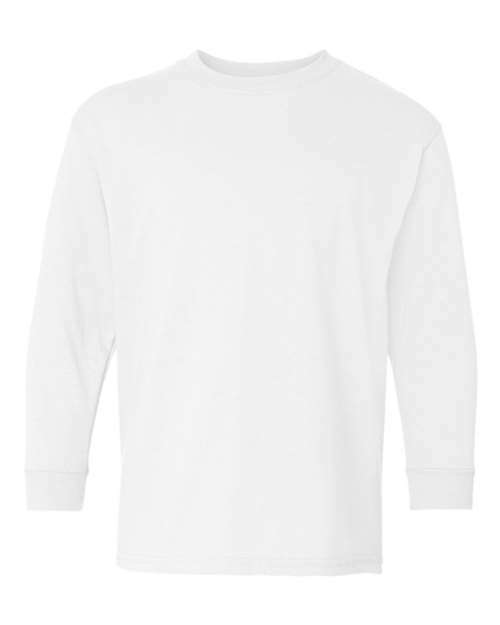 Youth heavy cotton long sleeves: unleash your custom apparel potential! Yls - White / XS