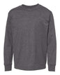 Gray long-sleeved shirt in Youth Classic Long Sleeve T-Shirt made from cotton polyester blend for custom apparel