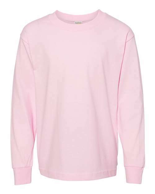 Pink long-sleeved shirt made of cotton polyester blend for Youth Classic Long Sleeve T-Shirt