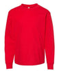 Red long-sleeved sweatshirt made from cotton polyester blend in Youth Classic Long Sleeve T-Shirt