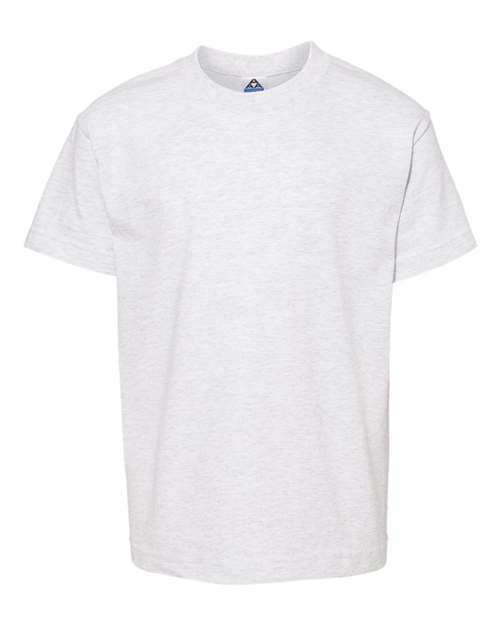 White youth classic T-shirt made from cotton polyester blend for comfortable wear
