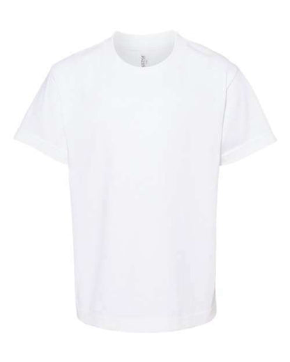 Youth Classic T-Shirt in plain white cotton polyester blend for versatile casual wear