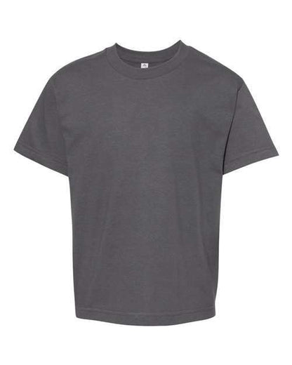 Gray youth classic t-shirt made from soft cotton polyester blend fabric