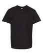Black youth classic T-shirt made of cotton polyester blend for comfortable wear