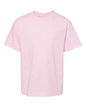 Pink short-sleeved Youth Classic T-Shirt made from durable cotton polyester blend