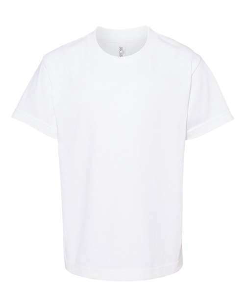 Youth Classic T-Shirt in plain white cotton polyester blend for a comfortable fit