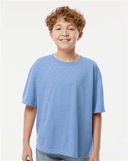 Youth Gold Soft Touch T-Shirt - Light Blue Heather - Light Blue Heather / XS