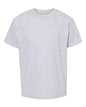 Gray short-sleeved Youth Heavyweight T-Shirt made of cotton polyester blend for custom apparel