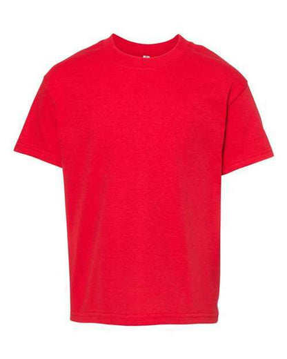 Red short-sleeved cotton polyester blend Youth Heavyweight T-Shirt for custom apparel