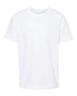 Plain white youth heavyweight T-shirt made from cotton polyester blend for custom apparel