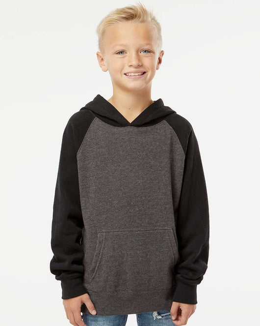 Youth Lightweight Special Blend Raglan Hooded Sweatshirt PRM15YSB - Sweatshirts & Hoodies