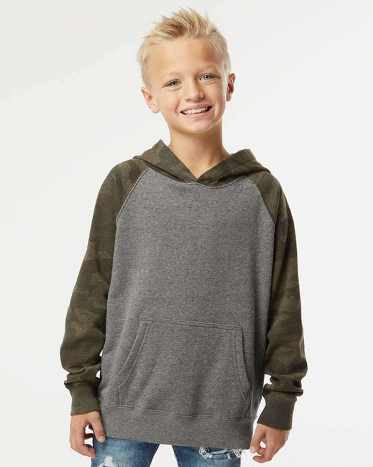 Youth Lightweight Special Blend Raglan Hooded Sweatshirt PRM15YSB - Sweatshirts & Hoodies