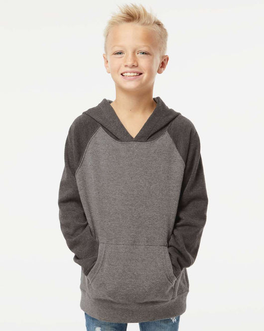 Youth Lightweight Special Blend Raglan Hooded Sweatshirt PRM15YSB - Sweatshirts & Hoodies
