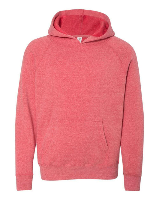 Youth Lightweight Special Blend Raglan Hooded Sweatshirt PRM15YSB - Pomegranate / XS - Sweatshirts & Hoodies