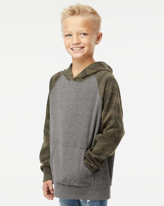Youth Lightweight Special Blend Raglan Hooded Sweatshirt PRM15YSB - Sweatshirts & Hoodies